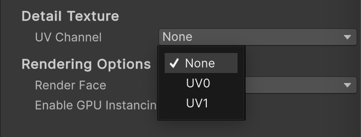 LineMap Material — menu for selection the Detail texture UV channel